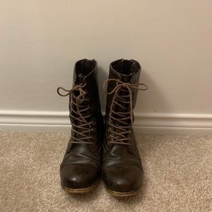 Steve Madden Brown Gavinn Combat Boots